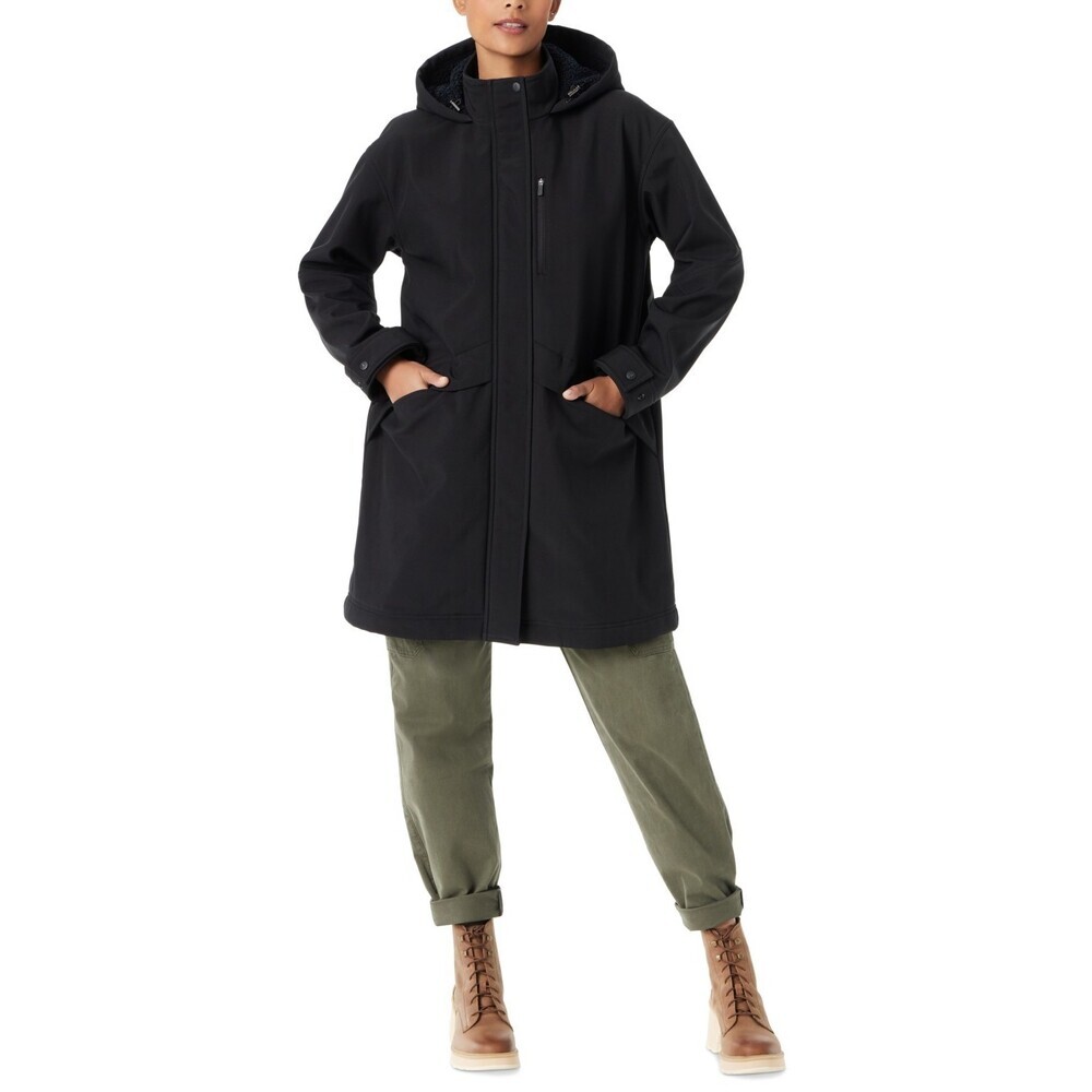 Bass Outdoor Stadium Parka Jacket Womens Medium Black Long Sleeve Hooded FTS352